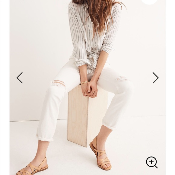 Madewell Denim - NEW • Madewell • High Rise Boyjean Distressed 25